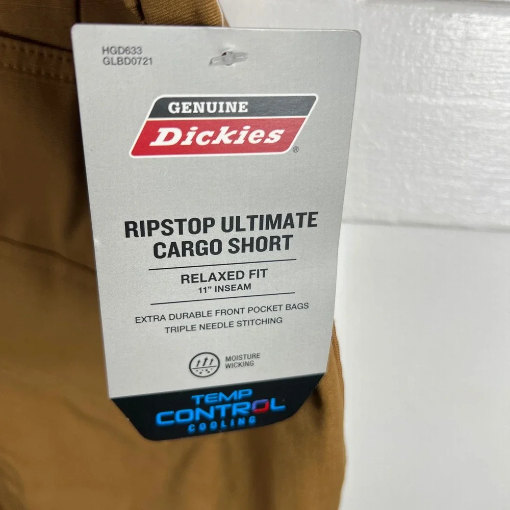 NWT Dickies Mens Ripstop Ultimate Cargo Shorts Relaxed Fit Brown 44